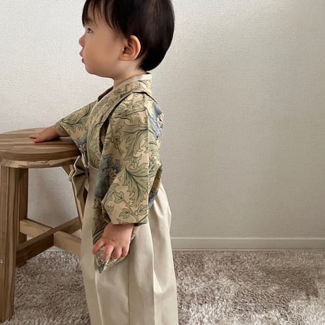 【納期:1〜2週間で発送】袴は4色から選べます。Hand made オリジナル袴 "Anemone Beige" / pieni kukka