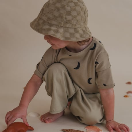 Dusky Checkboard Terry Sun Hat / organic zoo