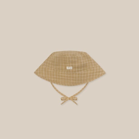 【ラスト１点】Grid Check Bucket Sun Hat Wheat / organic zoo
