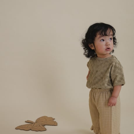 【ラスト１点】Grid Check Frill Culottes Wheat / organic zoo