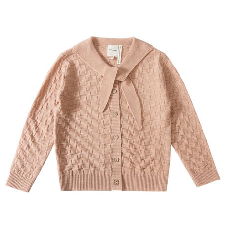 COLLAR CARDIGAN -PASTEL ORANGE- / knit planet