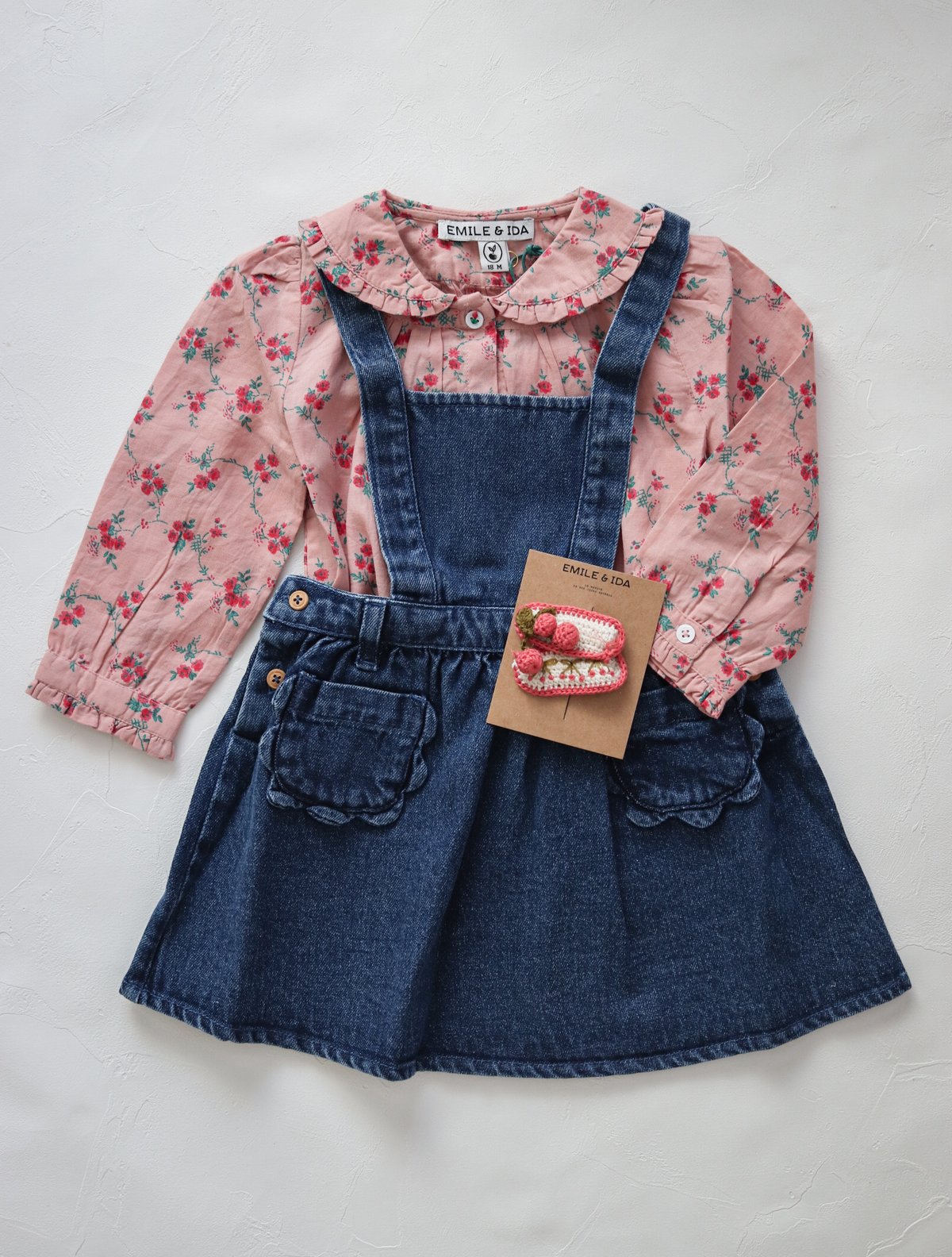 Cotton denim apron dress / Emile et Ida | nermi