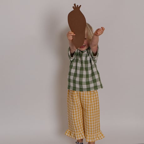 Honeycomb Gingham Frill Culottes / organic zoo