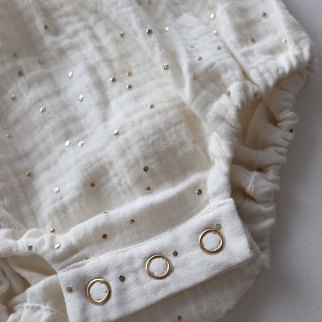【ラスト１点★再入荷】THE ROSE ROMPER - Parisian cream Sparkle  / Littie Stories of You