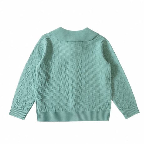 COLLAR CARDIGAN -PASTEL GREEN- / knit planet