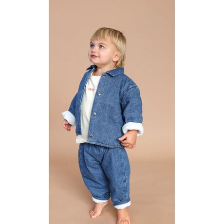【ラスト１点】QUILTED HEMP DENIM JACKET - DENIM /GROWN