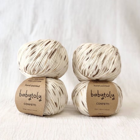 【毛糸】100% Peruvian Pima Cotton Yarn - Latte (confetti) / babytoly
