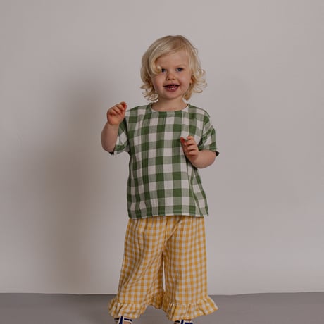 Honeycomb Gingham Frill Culottes / organic zoo