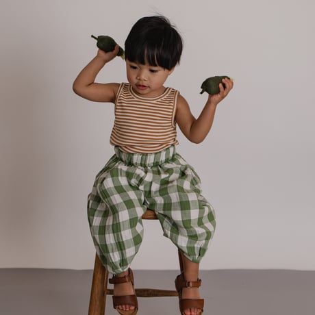 Dill Gingham Resort Pants / organic zoo
