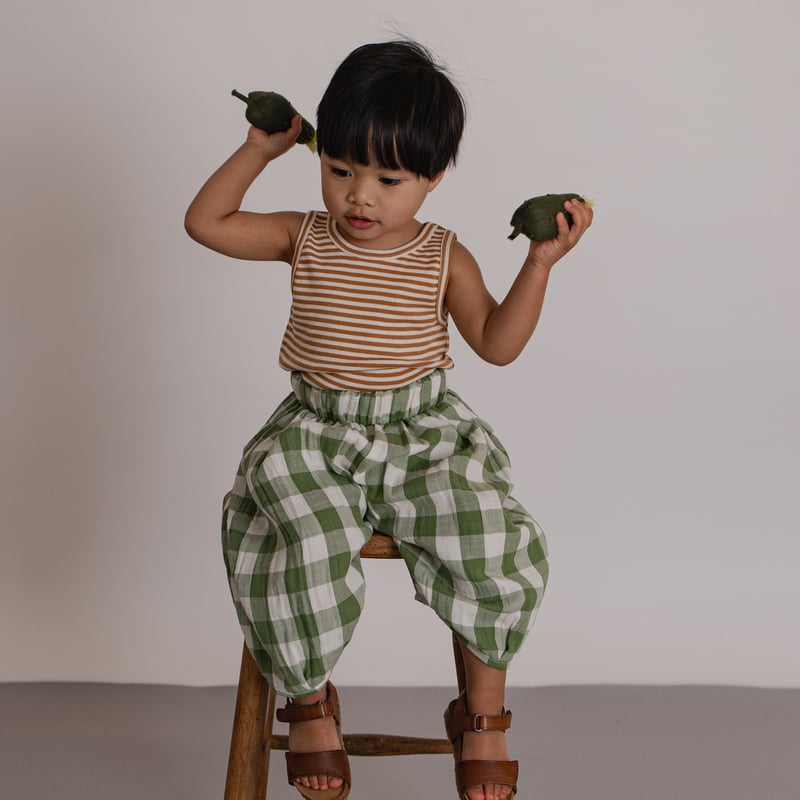 Dill Gingham Resort Pants / organic zoo | nermi