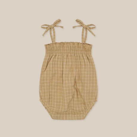 【ラスト１点】Grid CheckSpaghetti Bodysuit Wheat / organic zoo