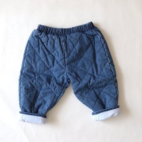【ラスト1点】QUILTED HEMP DENIM PANTS -  DENIM /GROWN