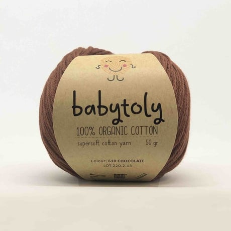 【毛糸】100% Organic Cotton Yarn - Chocolate / babytoly