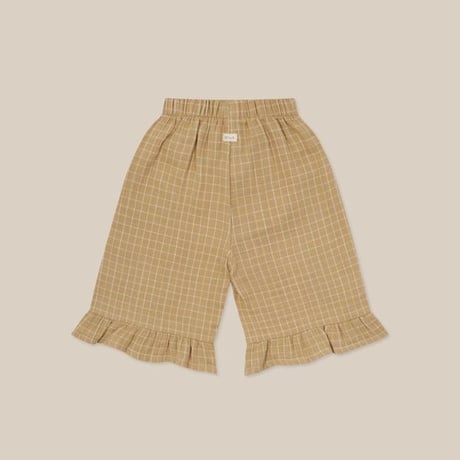 【ラスト１点】Grid Check Frill Culottes Wheat / organic zoo