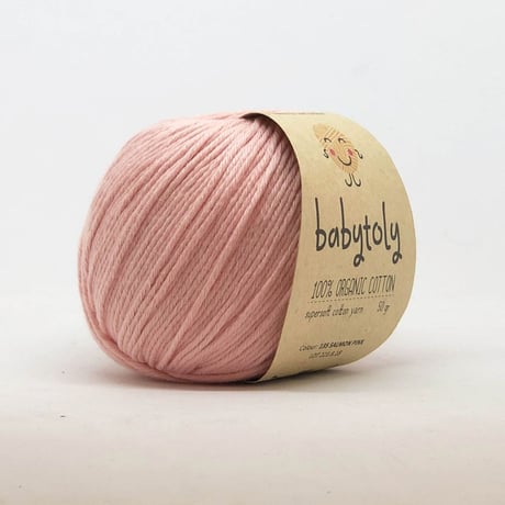【毛糸】100% Organic Cotton Yarn - SALMON PINK / babytoly
