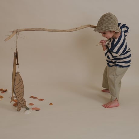 Dusky Checkboard Terry Sun Hat / organic zoo