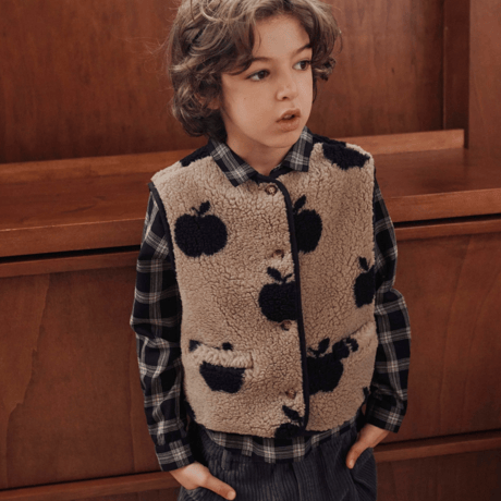 【ラスト１点】Grey apple sherpa sleeveless jacket / Emile et Ida
