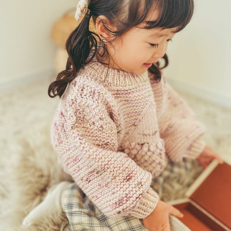 ✴︎nermie限定★マーブル編み 《ニット》 Diamond Alan Sweater  【STRAWBERRY COOKIE  - nermie original color -】