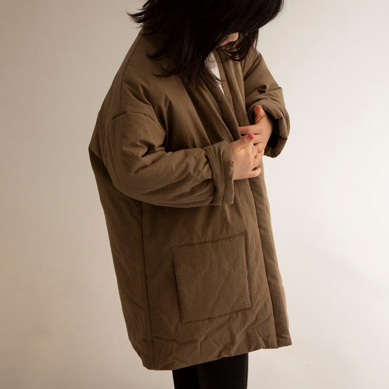 ジャケット・アウター th products cocoon coat ラスト1点】Moderna cocoon coat - Olive/ Façade | ne
