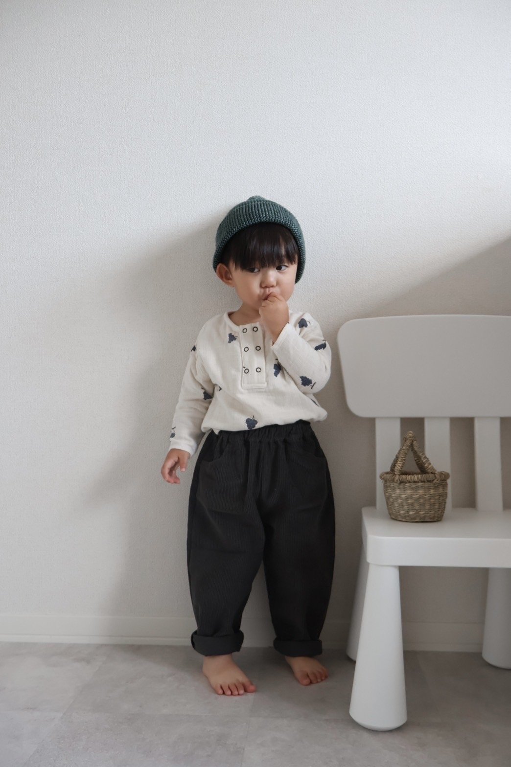 【新品未使用】studio boheme pants carrot carbon Carrot Corduroy pants for kids from birth to 10Y Organic Cotton
