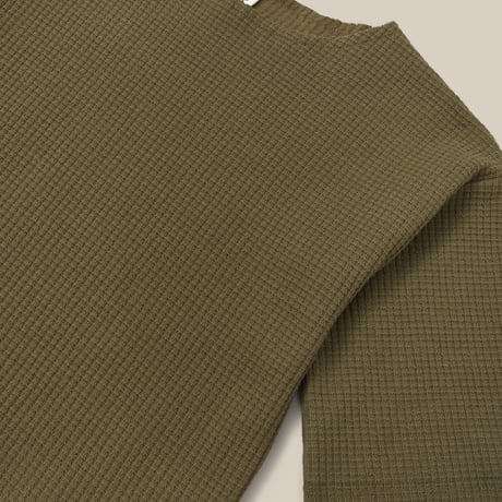 Olive Waffle Boxy Sweatshirt /organic zoo