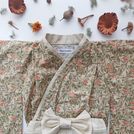 【納期:1〜2週間で発送】袴は4色から選べます。Hand made オリジナル袴 "ARBUTUS Beige" / pieni kukka