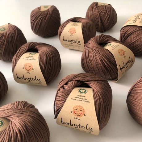 【毛糸】100% Organic Cotton Yarn - WALNUT / babytoly