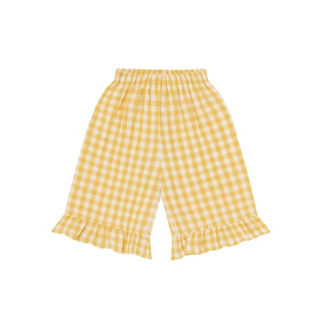 Honeycomb Gingham Frill Culottes / organic zoo