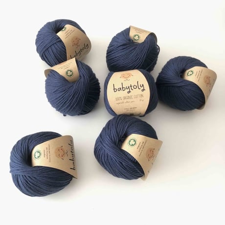 【毛糸】100% Organic Cotton Yarn - NAVY / babytoly