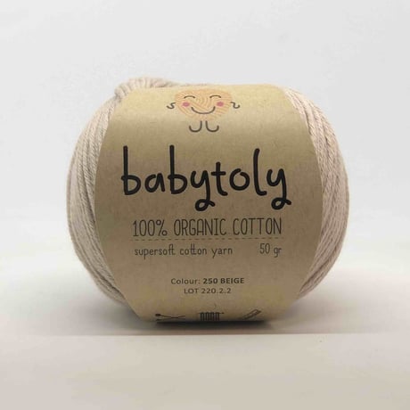 【毛糸】100% Organic Cotton Yarn - BEIGE / babytoly