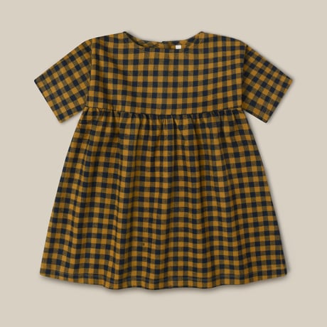 Blueberry Gingham Gather Dress / organic zoo