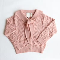 COLLAR CARDIGAN -PASTEL ORANGE- / knit planet