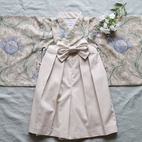 【納期:1〜2週間で発送】袴は4色から選べます。Hand made オリジナル袴 "Anemone Beige" / pieni kukka