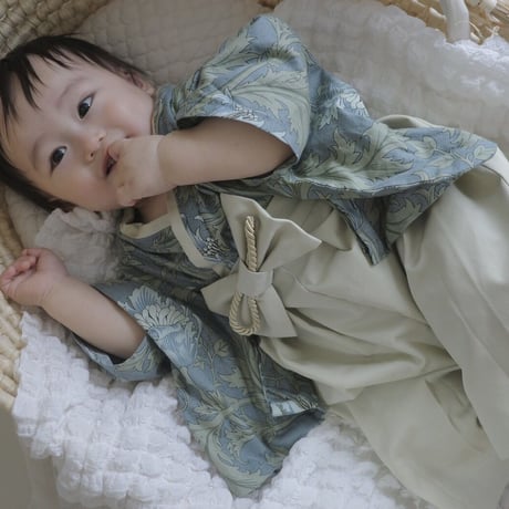 【納期:1〜2週間で発送】袴は4色から選べます。 Hand made オリジナル袴 "Anemone Blue" / pieni kukka