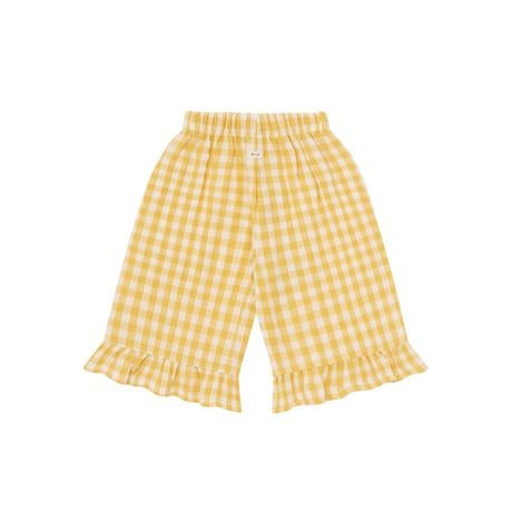 Honeycomb Gingham Frill Culottes / organic zoo