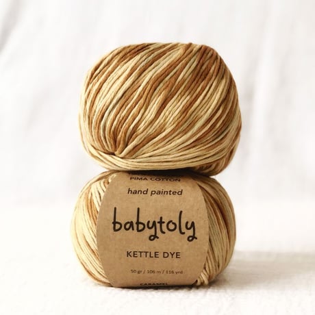 【毛糸】100% Peruvian Pima Cotton Yarn - Caramel (confetti) / babytoly