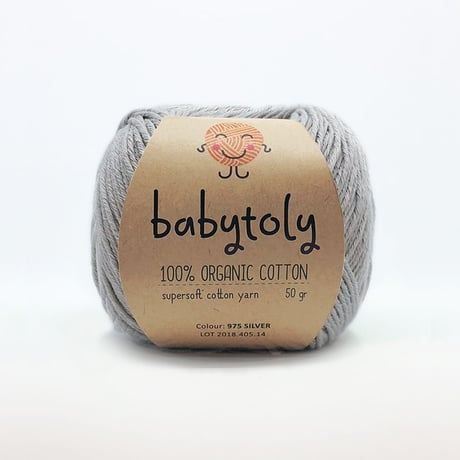 【毛糸】100% Organic Cotton Yarn - SILVER / babytoly