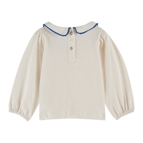 Organic cotton bow-neck T-shirt- Cream - / Emile et Ida