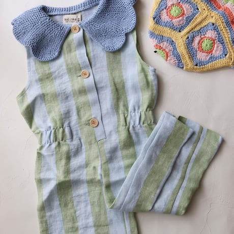 Cordelia Overall- Pastel Stripe / Breeze - / kalinka
