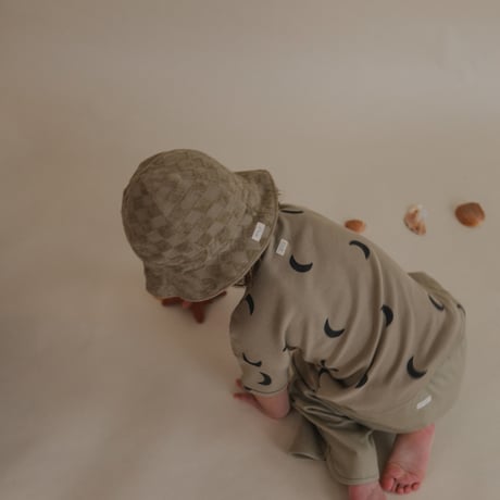 Dusky Checkboard Terry Sun Hat / organic zoo