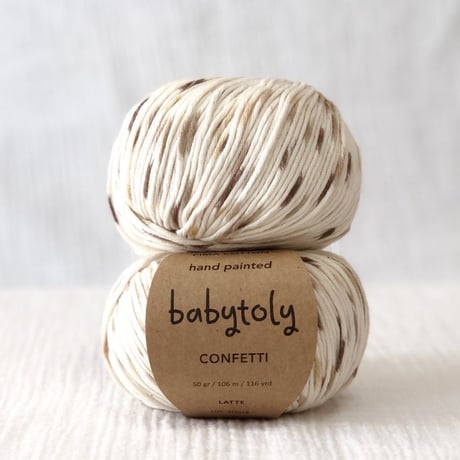 【毛糸】100% Peruvian Pima Cotton Yarn - Latte (confetti) / babytoly