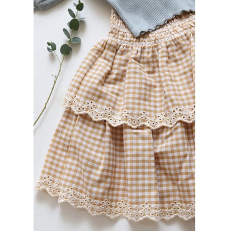 💎Akiko Skirt Yellow Check/  C'era una volta