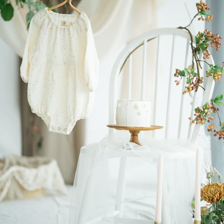 【ラスト１点★再入荷】THE ROSE ROMPER - Parisian cream Sparkle  / Littie Stories of You