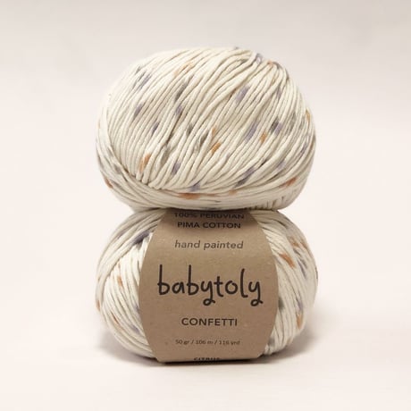 【毛糸】100% Peruvian Pima Cotton Yarn - Citrus  (confetti) / babytoly