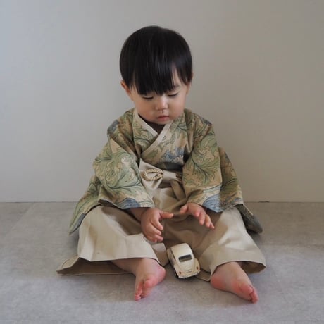 【納期:1〜2週間で発送】袴は4色から選べます。Hand made オリジナル袴 "Anemone Beige" / pieni kukka