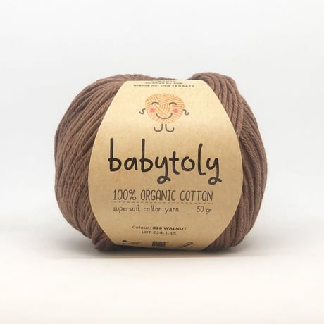 【毛糸】100% Organic Cotton Yarn - WALNUT / babytoly