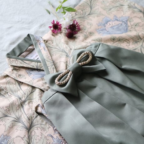 【納期:1〜2週間で発送】袴は4色から選べます。Hand made オリジナル袴 "Anemone Beige" / pieni kukka
