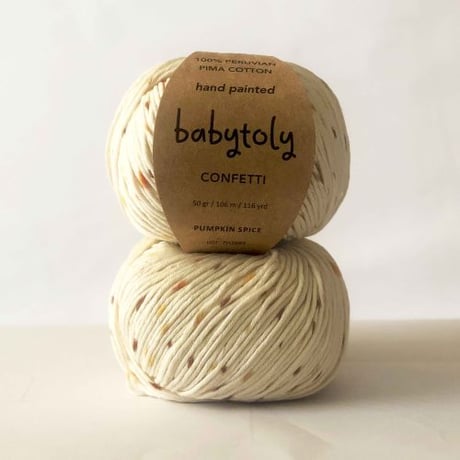 【毛糸】100% Peruvian Pima Cotton Yarn - Pumpkin Spice (confetti) / babytoly