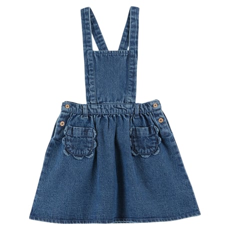Cotton denim apron dress / Emile et Ida