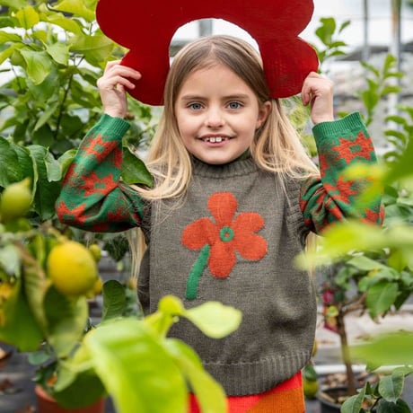 FLORET VEST -WOOD GREEN- / knit planet